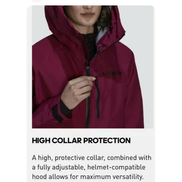 Adidas Terrex Techrock Gore-Tex Pro Jacket Size XL Waterproof Rain Purple Pink - Picture 4 of 12